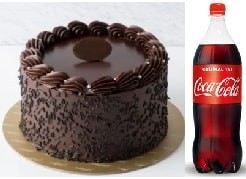 Özel Gün Seti Çikolatalı Yaş Pasta ve 1 Lt Coca Cola